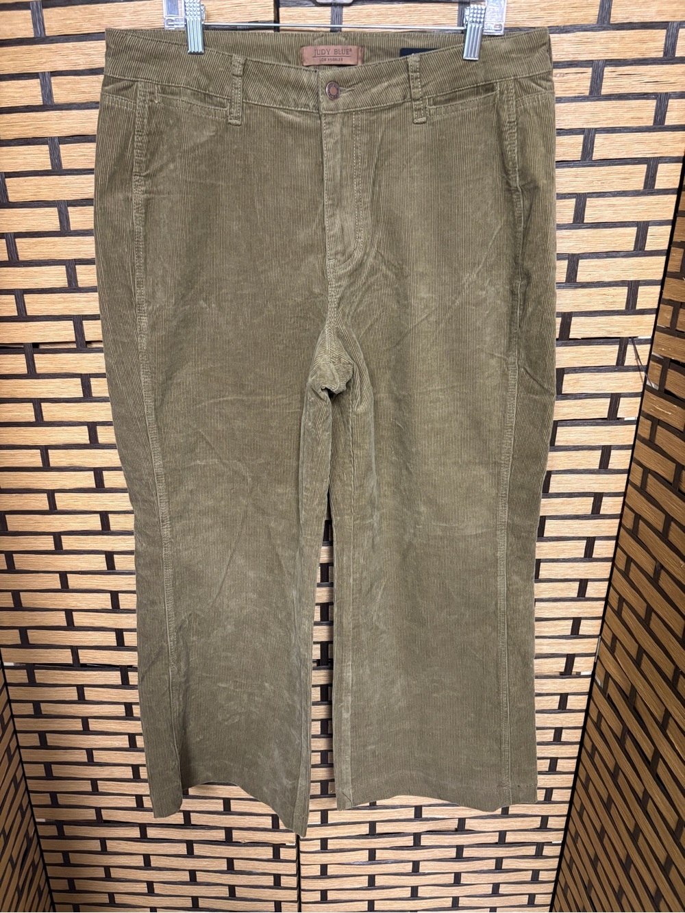 Judy blue retro wide leg olive green corded jeans size 14W